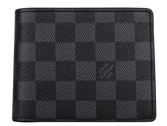 Black LV Checkered Monogram Wallet